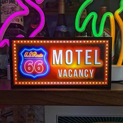 アメリカン ルート66 モーテル カフェ ドライブイン ホテル サイン ランプ 看板 置物 雑貨 ライトBOX 電飾看板 1枚目の画像