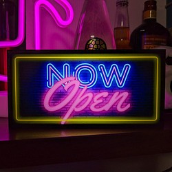 アメリカン NOW OPEN オープン 開店 営業中 店舗 ミニチュア サイン 看板 置物 雑貨 LEDライトBOX スタンドライト・テーブルランプ  Ru0026R 【made in Japan】 通販｜Creema(クリーマ) 13049997