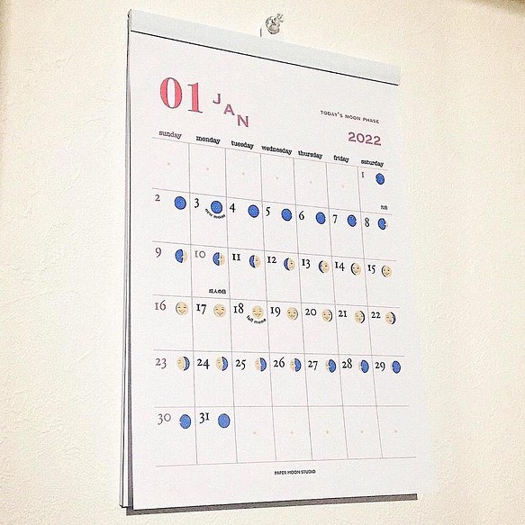 2022お月さまカレンダー カレンダー PAPER MOON STUDIO 通販｜Creema