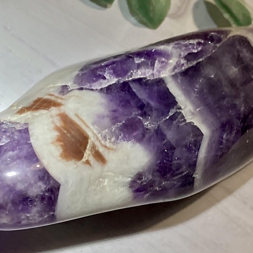 希少✨ シェブロンアメジスト ケープ 紫水晶 握り石 タンブル 特大 