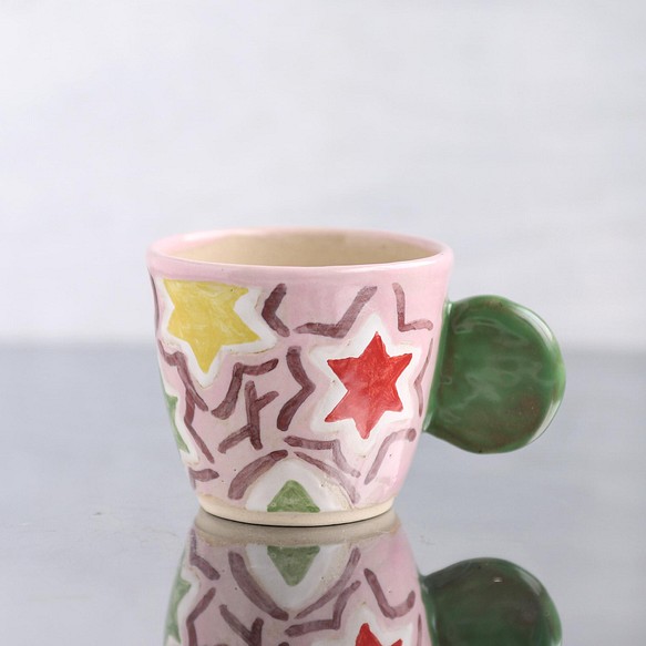 Mug Cup / Momiji Pattern (粉色) 耳把 第1張的照片