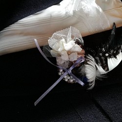 パールビーズと羽の調べブローチ&ネックレス(2way使用✨✨) 1枚目の画像