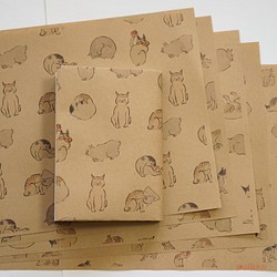 紙製ブックカバー　広重「浮世画譜」猫（カラー） 1枚目の画像