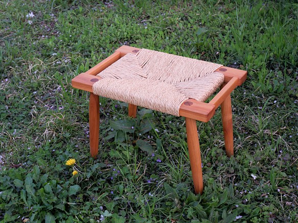 い草の座編みスツール - 椅子（チェアー）・スツール