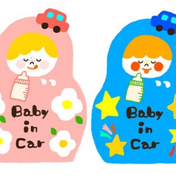 BABY in CAR〜マトリョーシカベイビー/マグネット 1枚目の画像