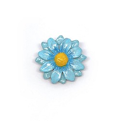 アンティーク風 幸せの青い花の陶土ブローチ NO.1 1枚目の画像