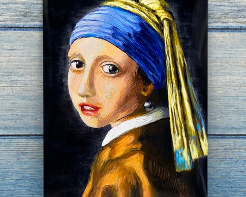 ポストカード 絵画シリーズ フェルメール[真珠の耳飾りの少女]模写 
