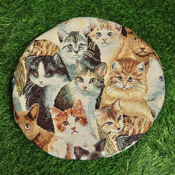 貓紋地精貝雷帽：荷蘭製造的面料 第1張的照片
