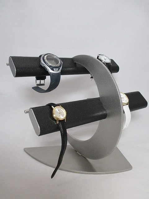 腕時計スタンド　ブラック革バンド専用三日月腕時計スタンド 　受注生産　No.170406 1枚目の画像