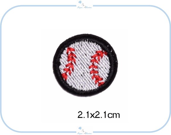 ES38 アップリケ 刺繍 ベースボール 野球 baseball 部活 スポーツ ハンドメイド 材料 リメイク 素材 1枚目の画像
