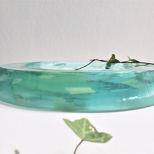 ガラス水盤 花器 積層銀澄散水盤 一輪挿し・花瓶・花器 スタジオ