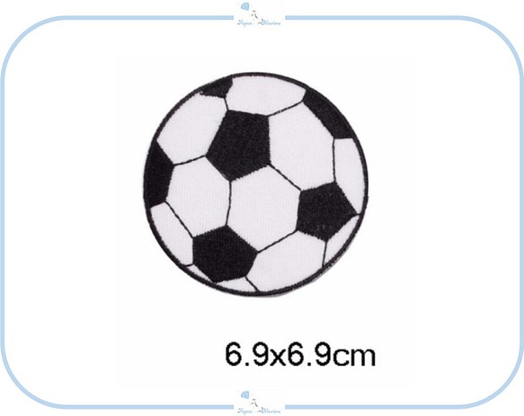ES43 アップリケ 刺繍 サッカーボール soccer サッカー部 チーム 部活 スポーツ ハンドメイド ワッペン 1枚目の画像