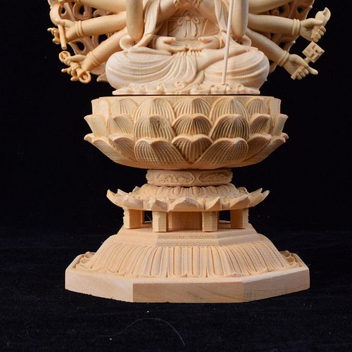 価格は安く 極上品 仏教美術 仏教工芸品 細工精彫 置物 准胝観音（七倶 