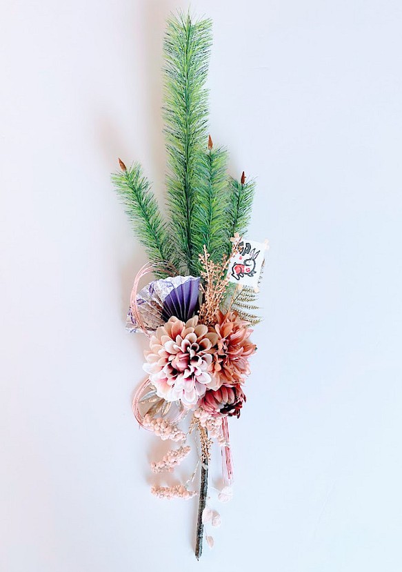 玄関におしゃれな松のお正月飾り モダン 豪華 （長さ70㎝ ロング