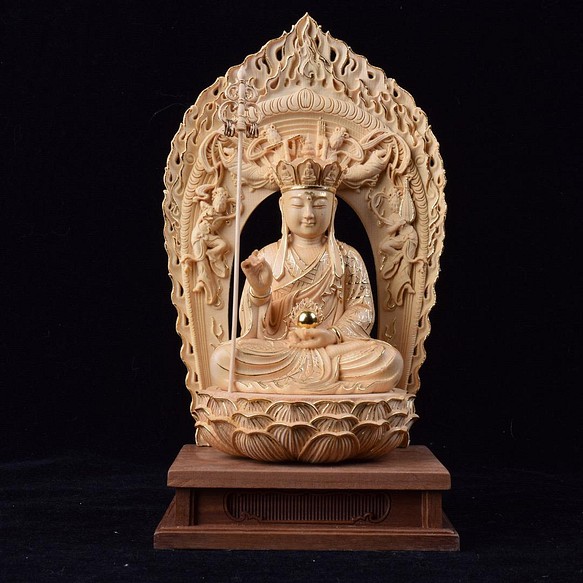 新品 地蔵菩薩 木彫仏像 古美術品 災難除去 細工精彫 仏教工芸品-