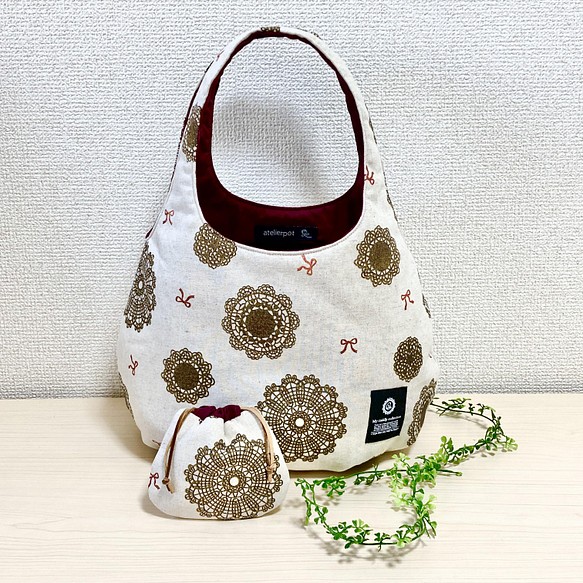 ☆kororin bag☆ころりんバッグと巾着ポーチ☆リバーシブル ショルダー