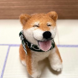 笑顔の柴犬(赤柴)羊毛フェルト 1枚目の画像