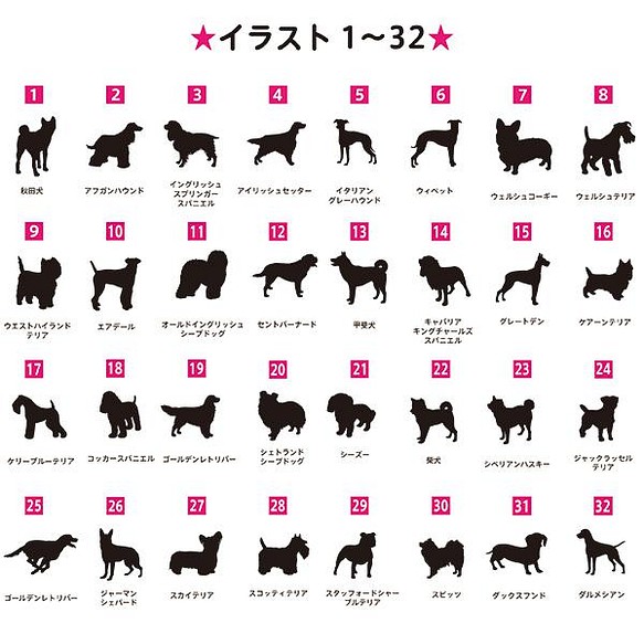 多頭飼いオーナー様専用 選べるイラスト80種類 犬 シルエット シール 車用 白 ペット 黒 美しい 名入 オリジナルステッカー