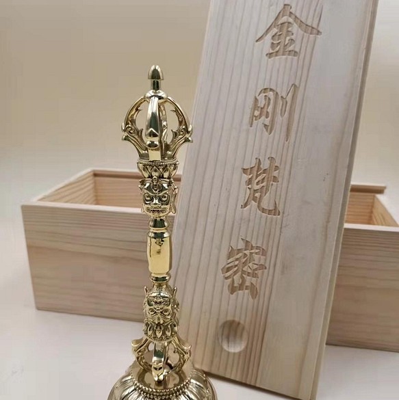 チベット仏教法器 京派穢迹金鋼撅 金剛杵 真鍮制 vajra 23cm - 金属工芸