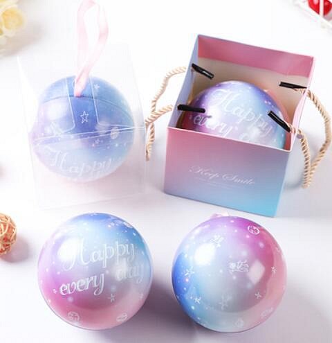 ♡創意・包裝♡星空主題精靈球英文創意禮品盒 粉白星空 一個 第1張的照片