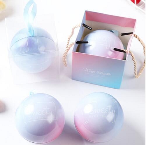 ♡創意・包裝♡星空主題精靈球英文創意禮品盒 漸變藍白 一個 第1張的照片