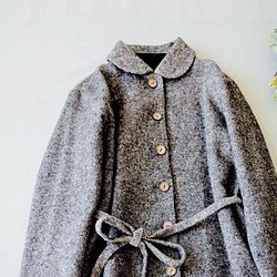 総裏付きウール混丸衿両脇ポケットありシンプルな冬コート♪ 1枚目の画像