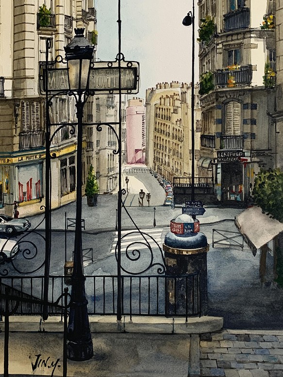 Parisモンマルトルの地下鉄 - 絵画