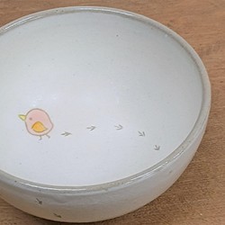 めし碗　とりのおさんぽ ピンク　小サイズ　 1枚目の画像
