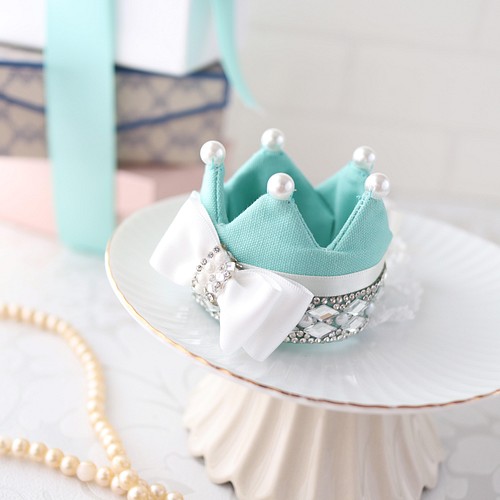 Mint Blue Crown 誕生日の記念に 王冠 ティアラ ミニクラウン 犬 猫 アクセサリー ペット服 アクセサリー Misacrown 通販 Creema クリーマ ハンドメイド 手作り クラフト作品の販売サイト