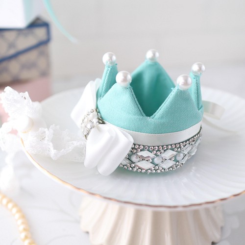 Mint Blue Crown 誕生日の記念に 王冠 ティアラ ミニクラウン 犬 猫 アクセサリー ペット服 アクセサリー Misacrown 通販 Creema クリーマ ハンドメイド 手作り クラフト作品の販売サイト