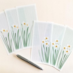 水仙の和紙一筆箋　2種×3色　24枚 1枚目の画像
