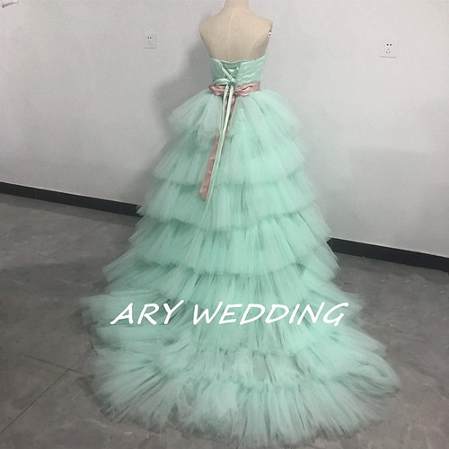 豪華 カラードレス 水色 ベアトップ 可愛い プリンセスライン 柔らかく重ねたチュールスカート ドレス Ary Wedding 通販 Creema クリーマ ハンドメイド 手作り クラフト作品の販売サイト