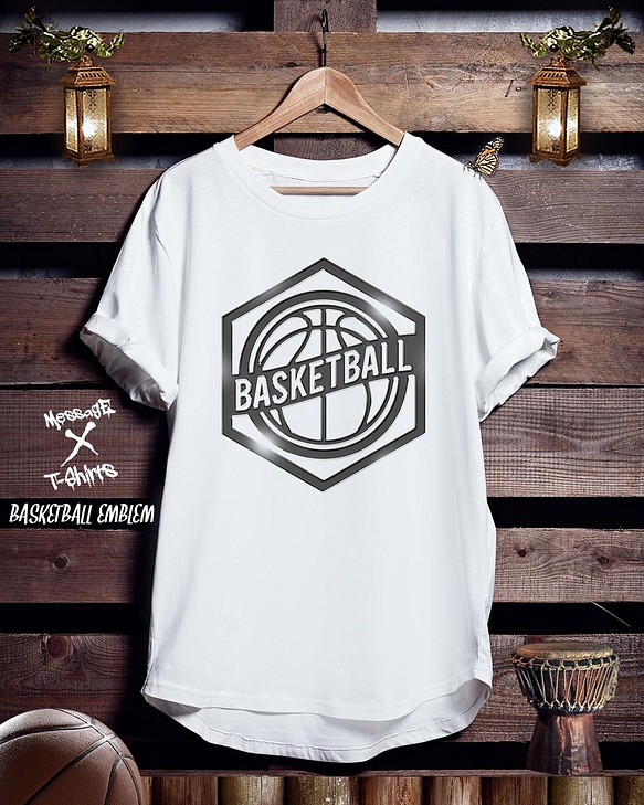 バスケTシャツ「BASKETBALL EMBLEM」 1枚目の画像