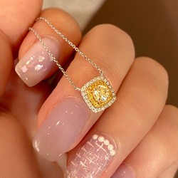 天然イエローダイヤモンドネックレス0.89ct k18 | www.jarussi.com.br