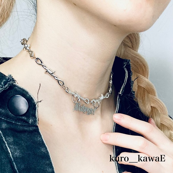 Barbed Wire Choker / Gospan 韓式地雷風 Yamikawaii 銀量產 Menhera Gothic 第1張的照片