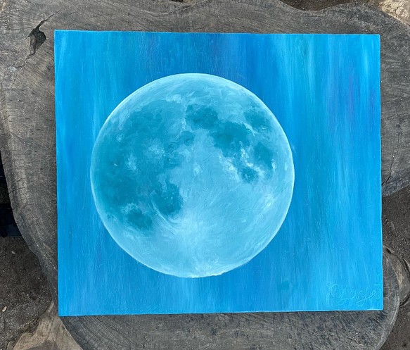 青い月/Blue Moon 【油絵】【原画】 chateauduroi.co