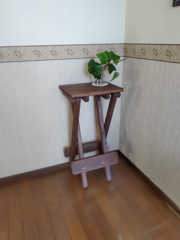 サイドテーブル【折り畳み可】小さめ・高さのあるテーブル【コンソールテーブル】 1枚目の画像