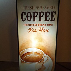 コーヒー 喫茶店 カフェ バー お家カフェ アメリカン 店舗 サイン 看板 置物 雑貨 LED2wayライトBOX 1枚目の画像