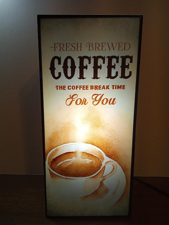 コーヒー 喫茶店 カフェ バー お家カフェ アメリカン 店舗 サイン 看板 置物 雑貨 LED2wayライトBOX 1枚目の画像