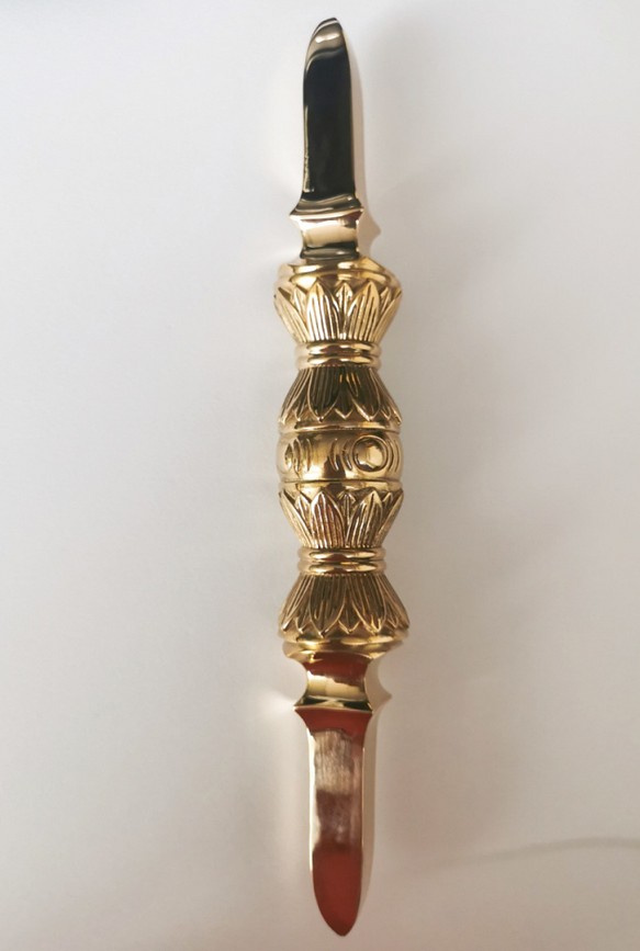 チベット密教法器 独鈷杵 金剛杵 仏教美術 真鍮制 vajra 16.5cm-