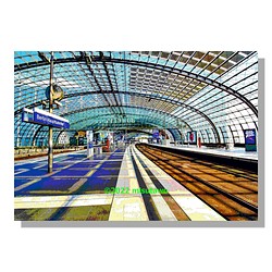 【選べる3枚組ポストカード】ドイツ ベルリン中央駅のホーム【作品No.293】 1枚目の画像