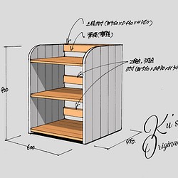 Ku様オリジナルのオープンシェルフW60＊H90*D45ホワイト×ミディアム 棚