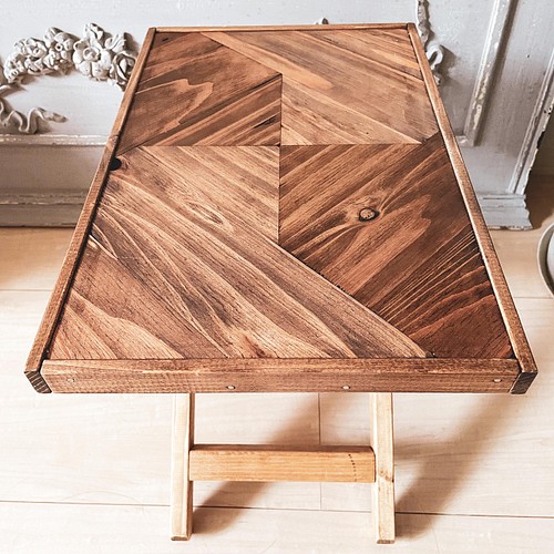 折りたたみヘリンボーンテーブル 折り畳み 折畳み サイドテーブル ロー 