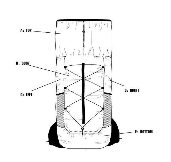 白青茶 X-Pac 超軽量登山バッグ 20L 30L 40L バークマウンテン55L