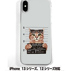 送料無料 iPhone14シリーズ対応 ソフトケース 猫柄5 1枚目の画像