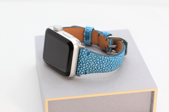 新作】高級革使用Apple Watchスティングレイ エイ革 レザーバンド 時計