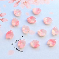 新作☆桜の花びらアセテートパーツ ゴールドピンク ビーズ handmade