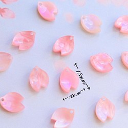 新作★桜の花びらアセテートパーツ　パープルピンク 1枚目の画像