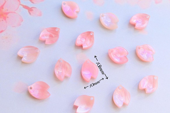 新作★桜の花びらアセテートパーツ　パープルピンク 1枚目の画像
