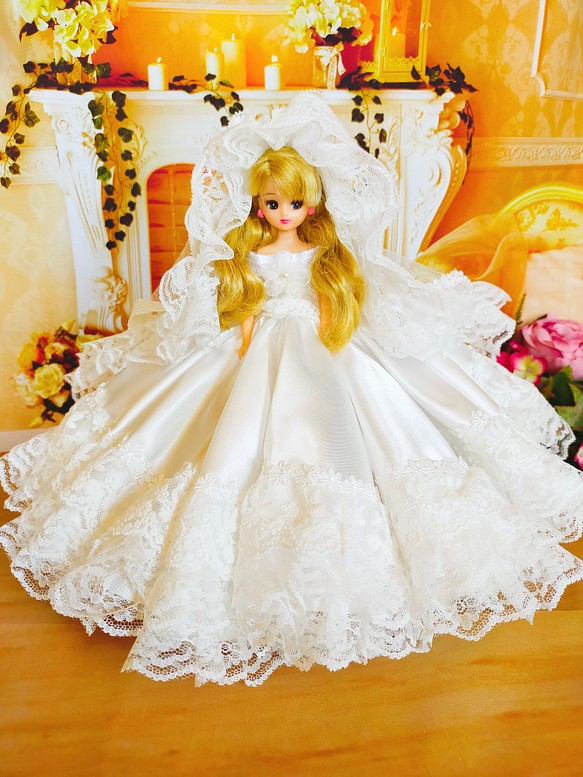ウェディングドレス レース 花柄 姫系 プリンセスドレス 白 花嫁ドレス